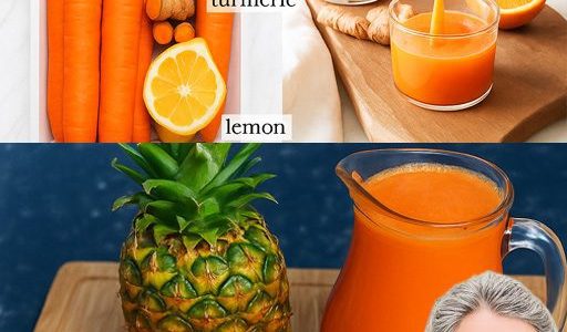 🌿 Revitalize Your Body with Carrot, Ginger, Turmeric, Lemon, and Pineapple Juice