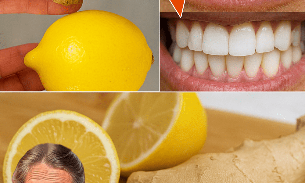 🍋🦷 Transform Your Smile in 2 Minutes: The Lemon & Ginger Trick for Dazzling White Teeth! 🍋🦷 Transform Your Smile in 2 Minutes: The Lemon & Ginger Trick for Dazzling White Teeth!