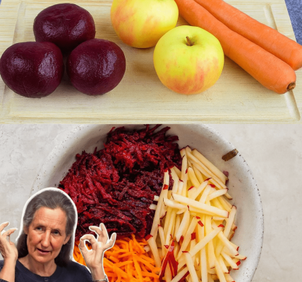 🥗 Vibrant Vitality: The Beetroot, Apple, and Carrot Salad You’ll Crave Every Week! 🥗 Vibrant Vitality: The Beetroot, Apple, and Carrot Salad You’ll Crave Every Week!