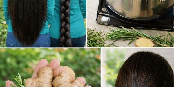 How to Support Longer, Thicker Hair Naturally with a Simple Ginger and Rosemary Rinse